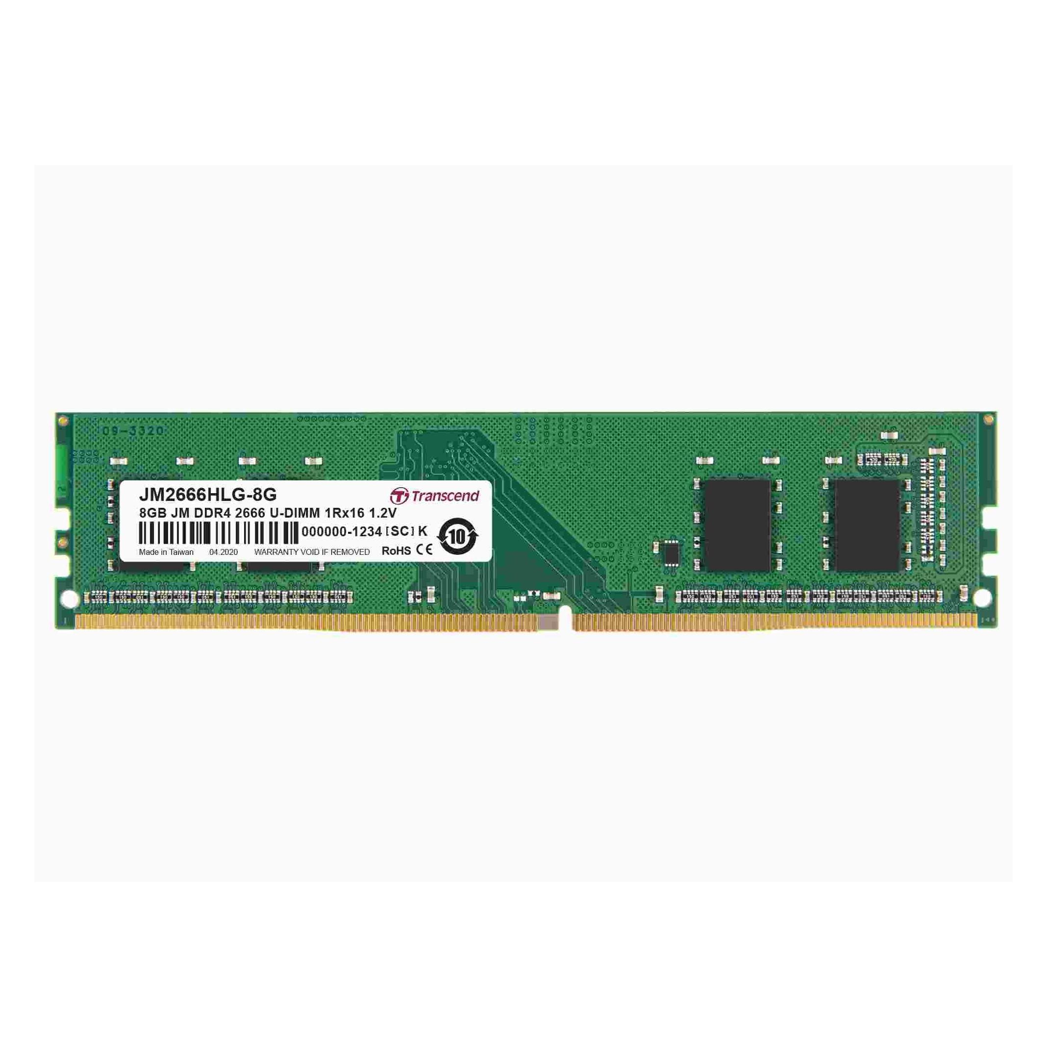 Transcend JetRAM DDR4 (1 x 8GB, 2666 MHz, DDR4-RAM, DIMM) (JM2666HLG-8G)