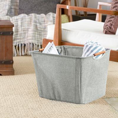 "Household Essentials Storage Bin with Wood Handles - 13.0""L x 16.0""W x 11.0""H"