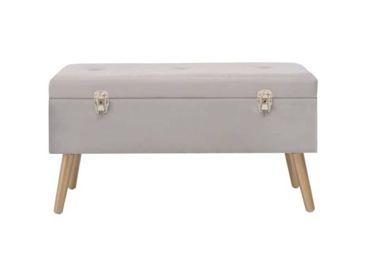 HKLGBVCR Sitzbank, Velours, grau, 80 cm, mit Aufbewahrung