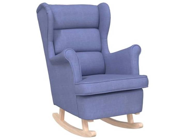 Schaukelstuhl Blau 74x90x102 cm Polyester gepolstert Polyestergewebe, pflegeleicht, für Wohnzimmer, Schlafzimmer und Arbeitszimmer, reibungslose Schaukelbewegung