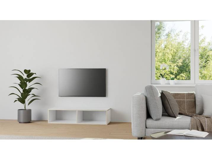 Niedriges Hifi-Rack Multiplex Multiplex Weiß