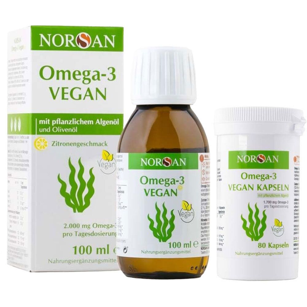 Norsan Omega-3 vegan flüssig & Kapseln 1 St Set