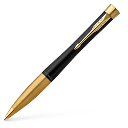 PARKER Kugelschreiber schwarz/gold, Schreibfarbe: blau