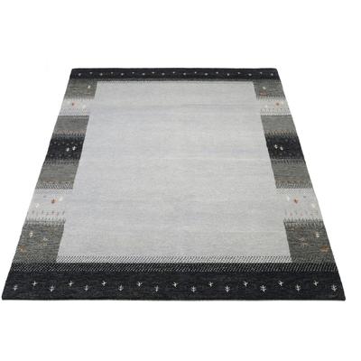 Wollteppich OCI DIE TEPPICHMARKE "INTENSE MALA", grau, B:140cm H:12mm L:200cm, Schurwolle, Teppiche, handgeknüpft, reine Schurwolle, fußwarm, Wohnzimmer