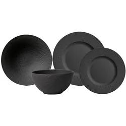Villeroy & Boch Manufacture Rock Geschirr-Set 4-teilig schwarz
