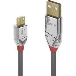 LINDY USB-Kabel USB 2.0 USB-A Stecker, USB-Micro-B Stecker 0.50 m Grau 36650