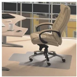 FLOORTEX Bodenschutzmatte 115x134 cm, Rechteck mit Lippe, für niederflorigen Teppichboden transparent, 115 cm