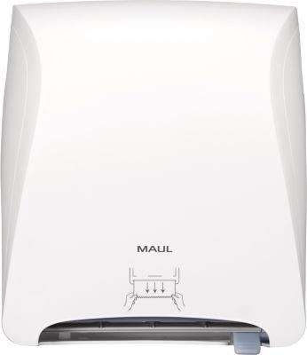 MAUL MaulCare Handtuchrollenspender 95324, berührungsfreie Einzelblattentnahme, Kapazität bis 760 Blatt, LED-Warnung, abschließbar, ABS
