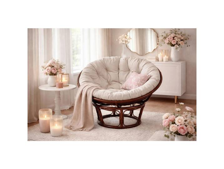 Mid.you Sessel, Braun, Rattan, massiv, Uni, Füllung: Vlies, 100x100x60 cm, Wohnzimmer, Sessel, Sonstige Sessel