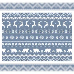 Ava 50 Papiertischsets 43x30cm Winter Muster Platzsets Telleruntersetzer Einweg Tischset Dekoration Tischdeko Weinachten Blau Weiß