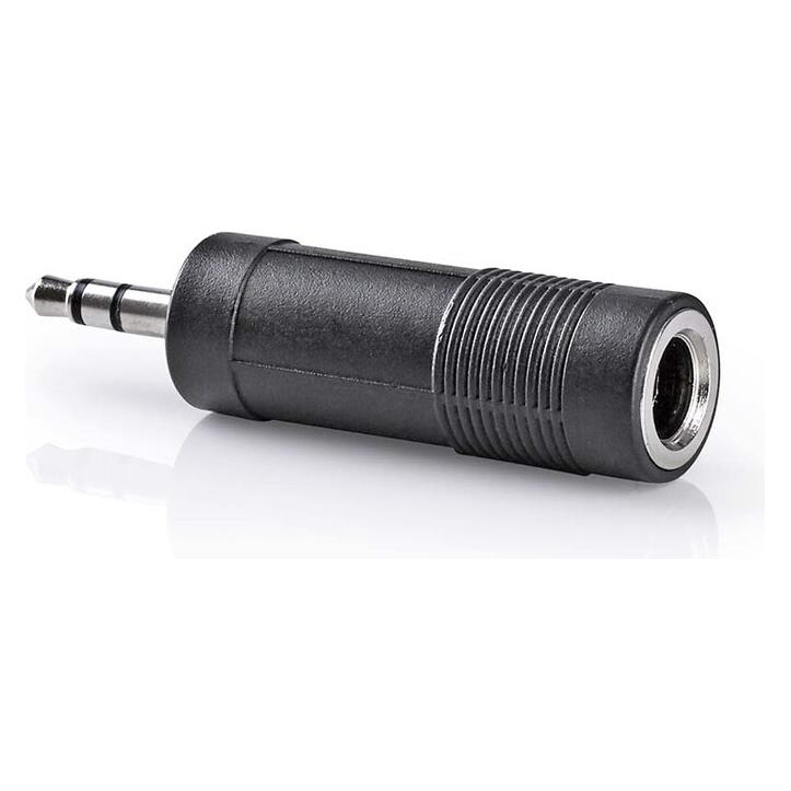 Nedis Stereo-Audio-Adapter 3.5 mm Stecker 6.35 mm Buchse Vernickelt Gerade ABS Schwarz 1 Stück Box S (Klinkenadapter) (CAGB22935BK)