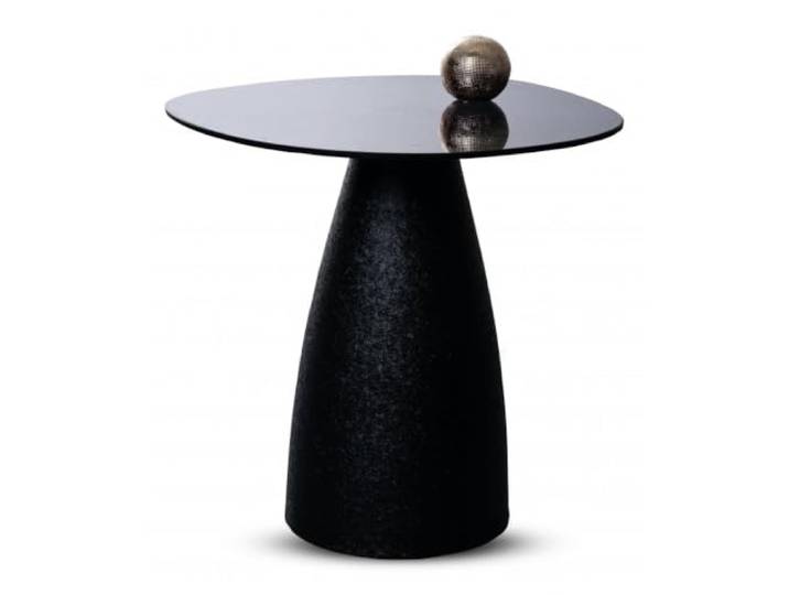 M2 Kollektion Couchtisch Filo 1, 50x50x43cm Glas schwarz, Gestell schwarz Kratzfest