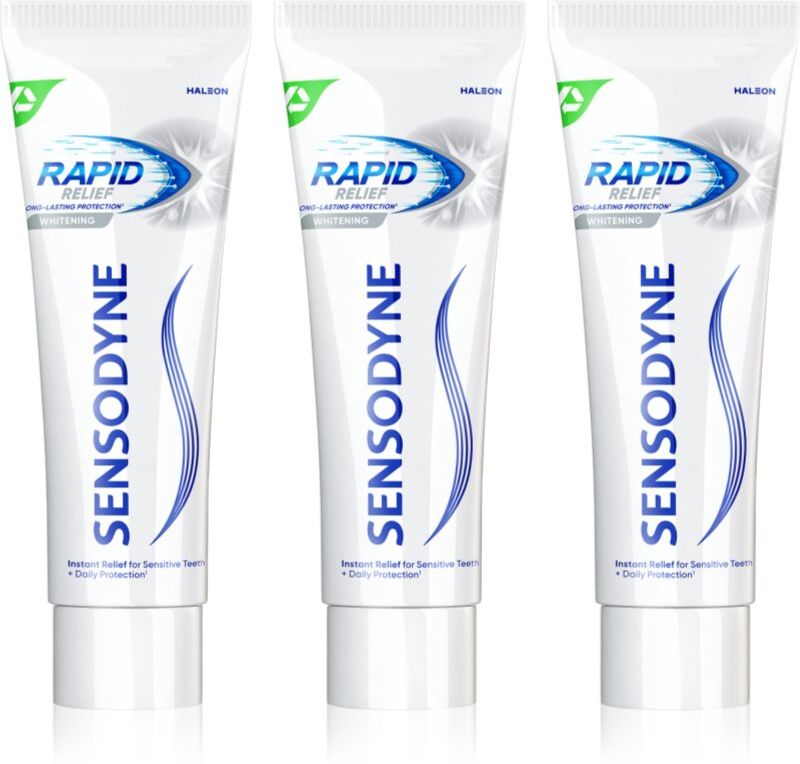Sensodyne Rapid Whitening dentifrice blanchissant pour dents sensibles 3x75 ml
