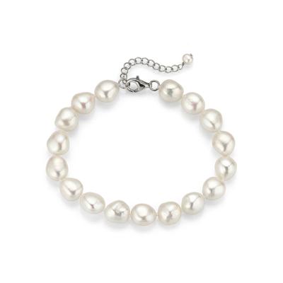 Perlenarmband FIRETTI "Schmuck Geschenk Armschmuck Armkette Perle", bunt (silberfarben, weiß), Armbänder, Damen, 21,5cm, Perlen Seide Silber 925 (Sterlingsilber), Perlen, Seide, Silber 925 (Sterlingsilber), Perlenarmband, Made in Germany - mit...