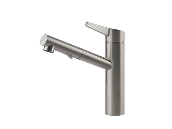 GESSI mitigeur avec douchette extractible 60636 ACCIAIO (Steel Brushed - Acier)