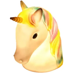 LED Dekoleuchte Kinderzimmerlampe Nachtlicht Einhorn Tischleuchte bunt, USB oder Batterien, 2W 100lm warmweiß, LxH18 x 21 cm