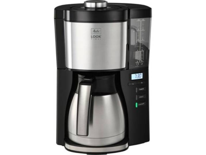 Melitta - Cafetière Filtre Look V Therm Timer Noir Acier Brossé