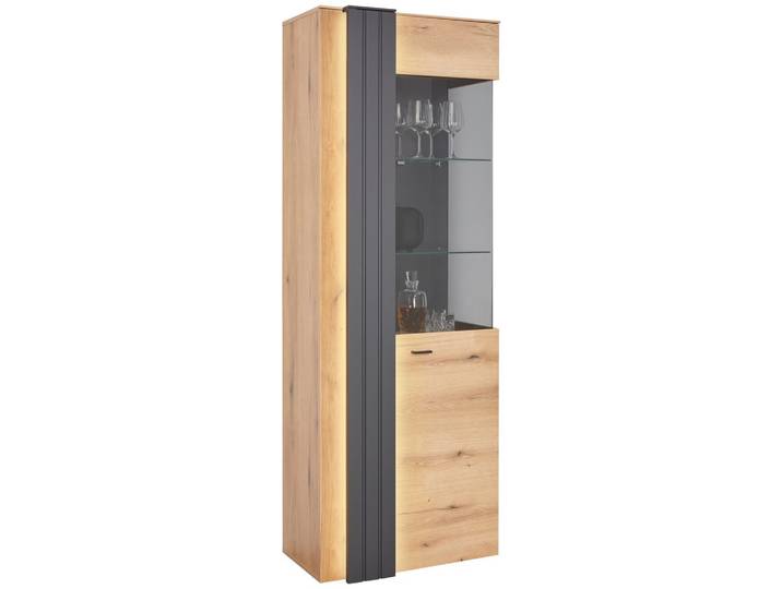 Vitrine Verdana in Eiche/Grau