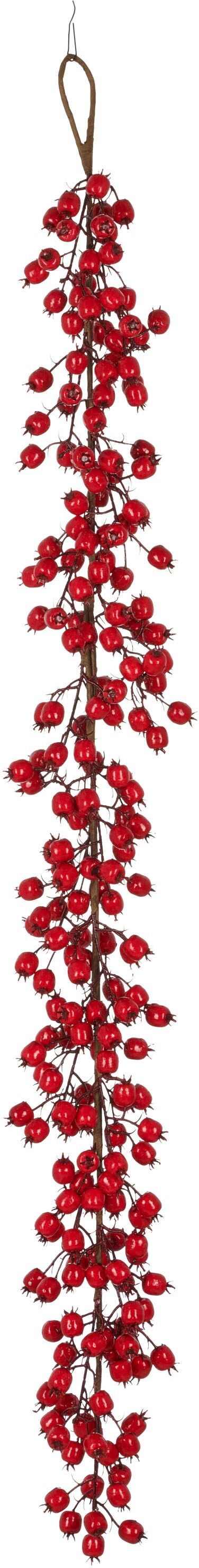 Kunstgirlande CREATIV GREEN "Beerengirlande", rot, L:120cm, Kunststoff, Kunstpflanzen, mit biegsamen Beerenzweigen