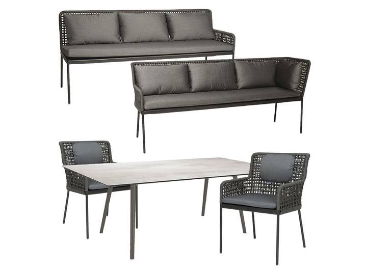 Stern 2x GRETA Sessel Aluminium anthrazit mit GRETA Ecke links