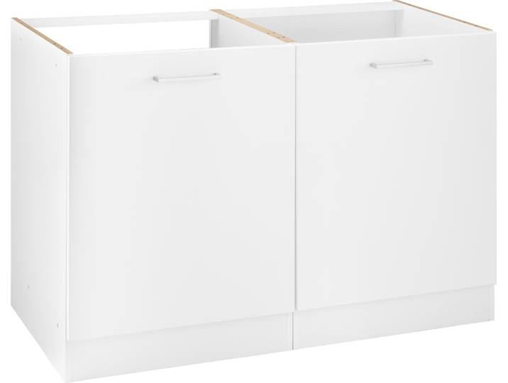 Spülenschrank KOCHSTATION KS-Kehl , weiss (weiß), B:120cm H:82cm T:60cm, MDF, Schränke, Spülenschrank, ohne Arbeitsplatte