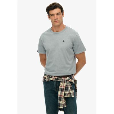 Rundhalsshirt SUPERDRY "ESSENTIALS RELAXED TEE", Herren, Gr. XXL, blau (washed denim), Single Jersey, Obermaterial: 100% Baumwolle, unifarben, relaxed fit hüftbedeckend, Rundhals, Shirts Rundhalsshirt, Relaxed Fit, aus Baumwolle und Single Jersey,...