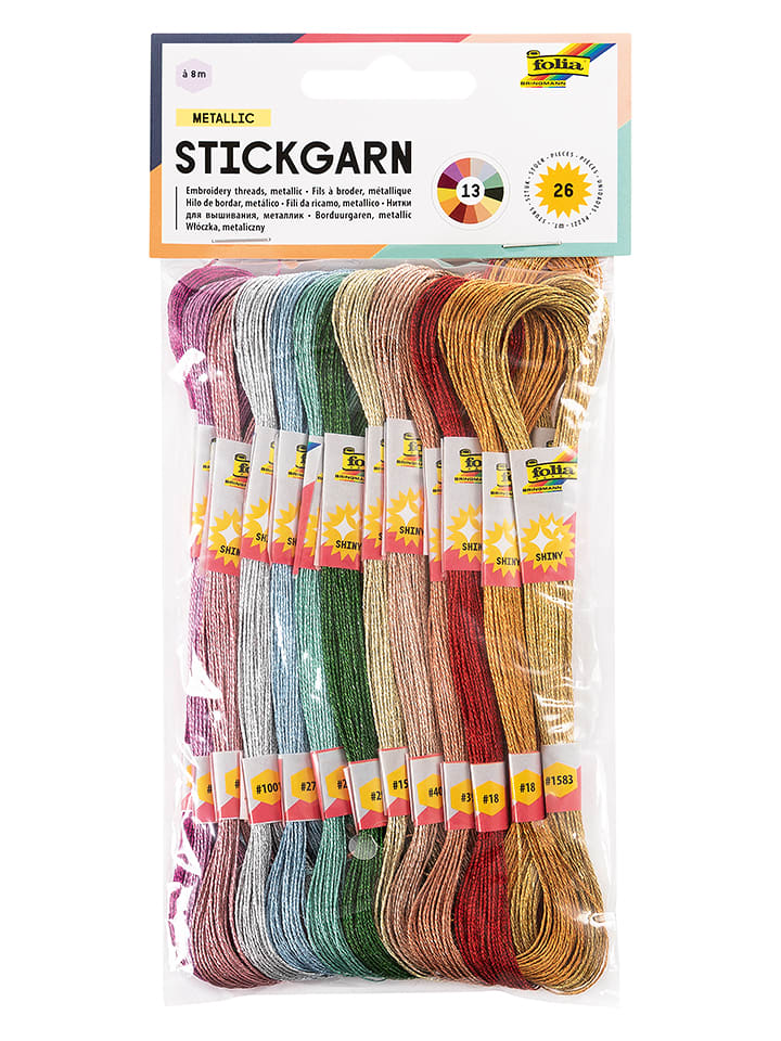 folia PAPER Stickgarn "Metallic" - 26x 8m - onesize