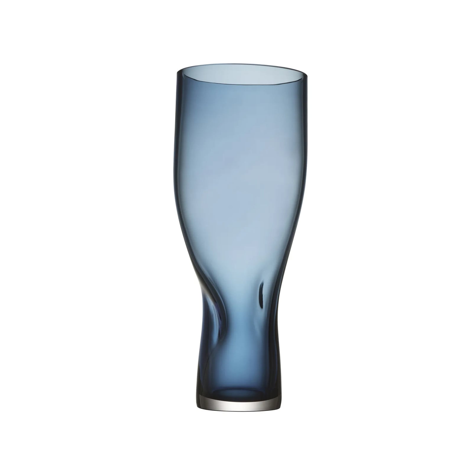 Orrefors Squeeze Kristallen Vaas Blauw - Hoogte: 34 cm