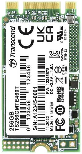 Transcend MTE460T 256GB Interne M.2 PCIe NVMe SSD 2242 PCIe NVMe 3.0 x2 Industrial TS256GMTE460T