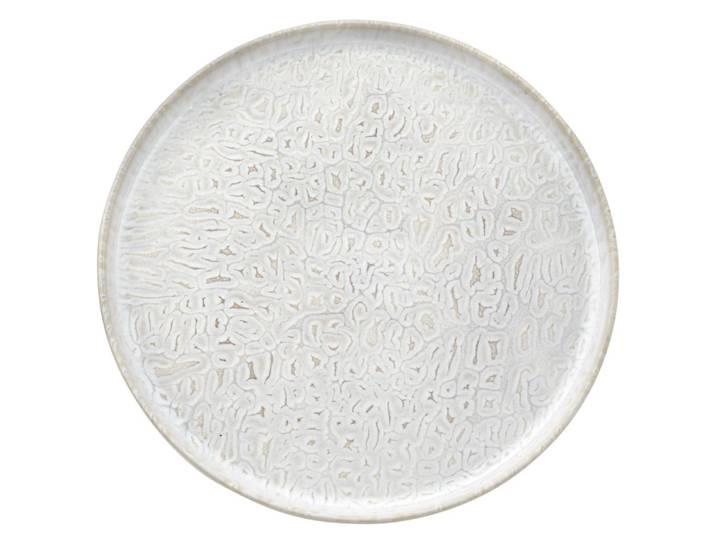 Assiette de présentation en grès beige texturé