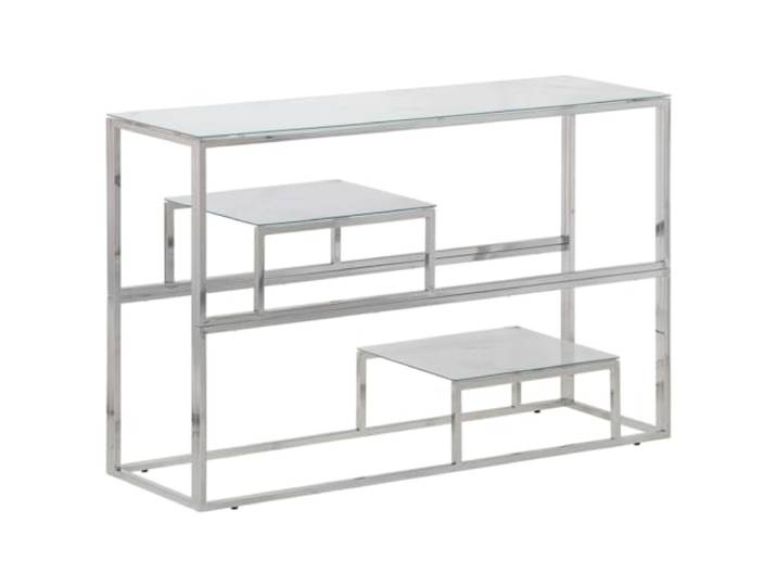 vidaXL Konsolentisch Silbern Edelstahl und Hartglas