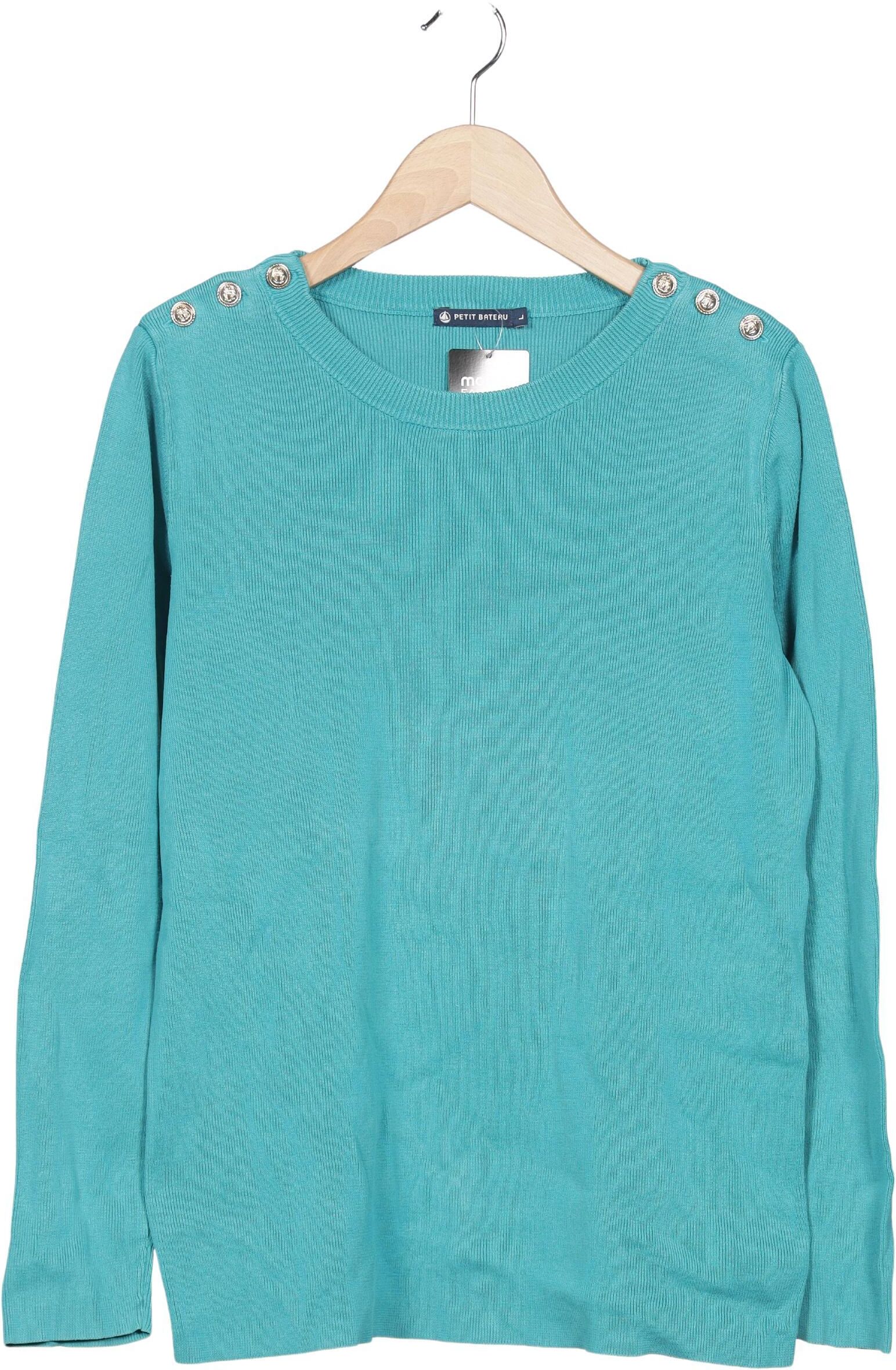 Petit Bateau Damen Pullover, Türkis, Gr. L, Baumwolle - Second Hand