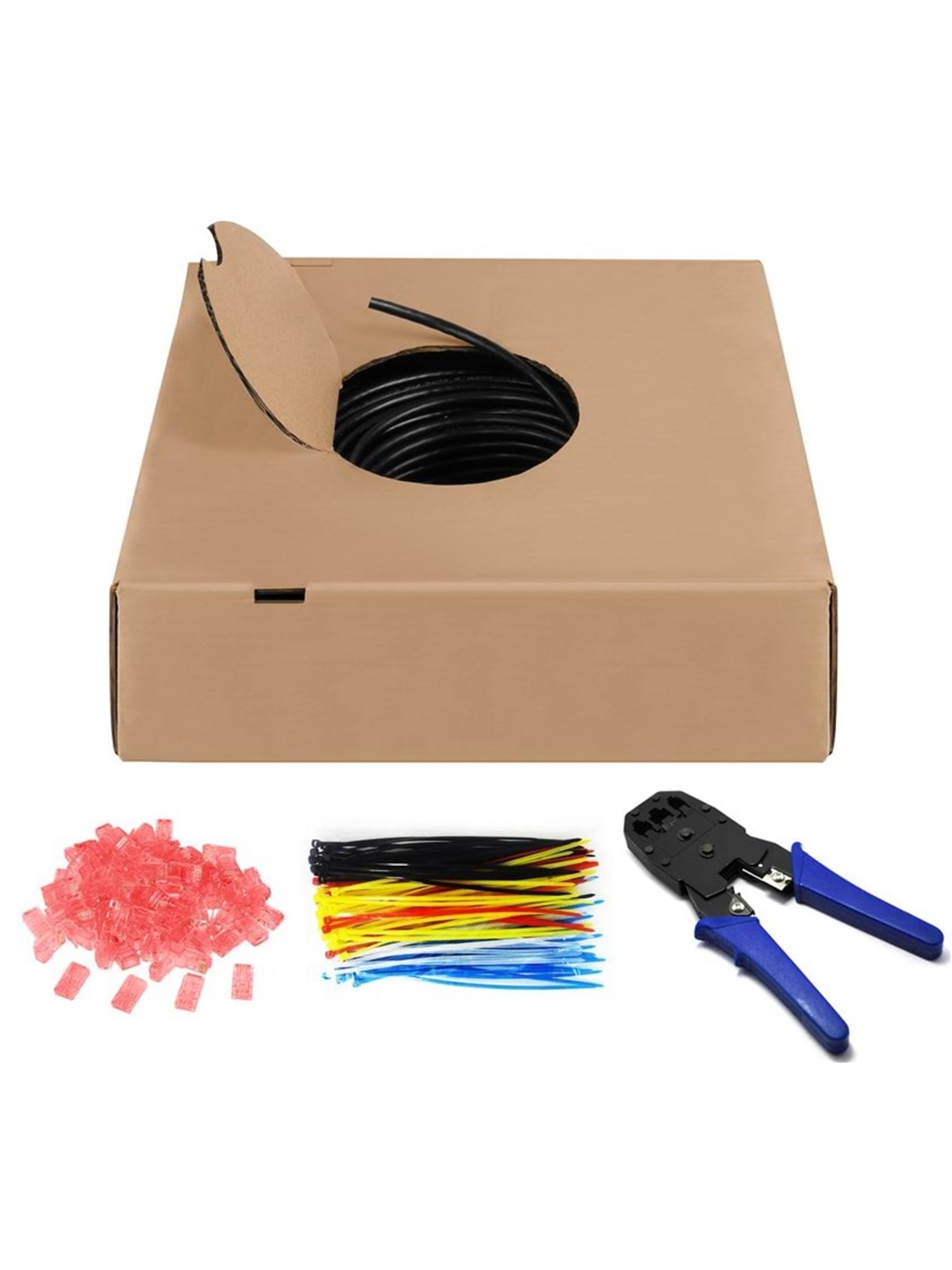 Pro CAT 6 Outdoor network cable set U/UTP black 100 - Schwarz - 100m