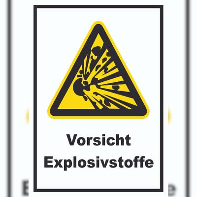 HB-Druck Vorsicht Explosivstoffe Schild A5 (148x210mm)