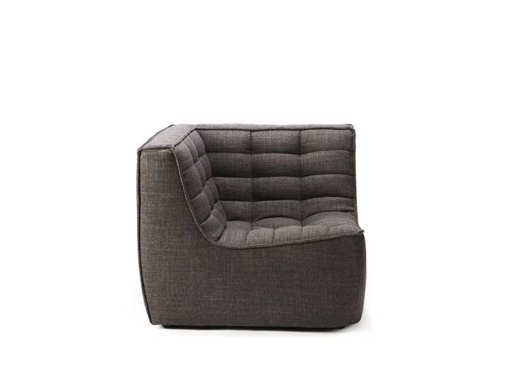 Ethnicraft N701 Eckmodul gerade Stoff dark grey