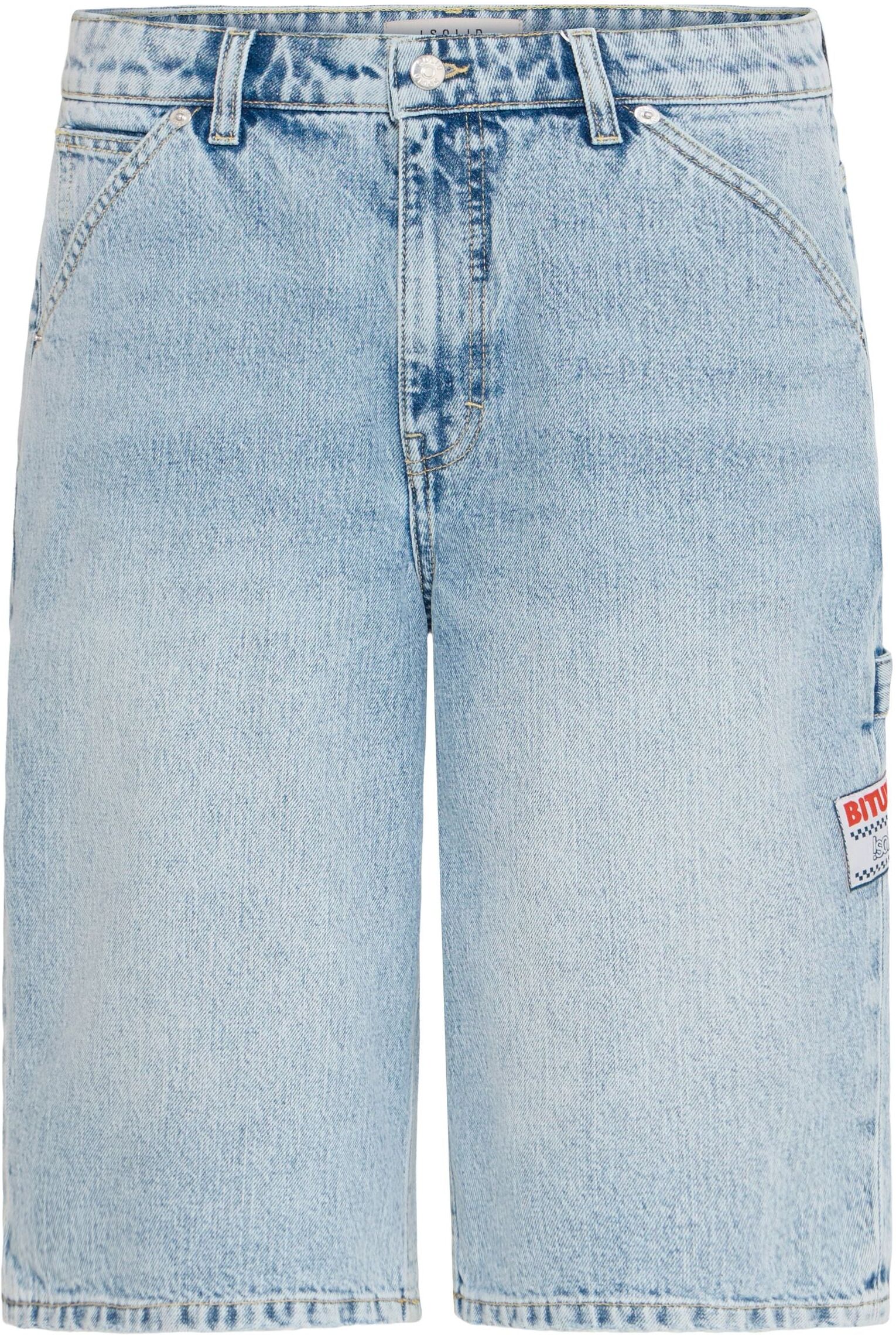 !solid Bermudas SOLID "Bermudas SDTommy Blaise Loose Fit", Herren, Gr. M, N-Gr, blau (faded denim), Obermaterial: 100% Baumwolle CO., Hosen Bermudas