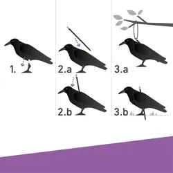 POWERTEC Gartenfigur RABE 37cm, schwarz