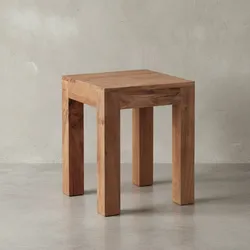 KADIMA DESIGN Massivholz-Tisch NAKO: Handgefertigt, 45x40x45 cm, Akazienholz, 50kg Belastbarkeit
