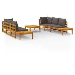 Helloshop26 - Gartenmöbel-Set 5-teilig mit Kissen dunkelgraues Akazienholz 02_0016394
