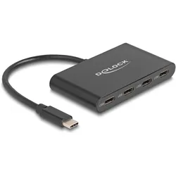 Delock Mobile Hub (USB-C, 4 Ports), Dockingstation + USB Hub, Schwarz