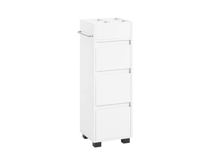 Meuble bas de rangement effet bois blanc
