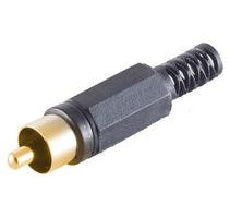 SCONN Cinchconnector zwart met vergulde contacten