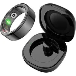 Colmi R02 Smart Ring, size 9, 18.9 mm (black) + charging case (9, Schwarz), Smart Ring, Schwarz
