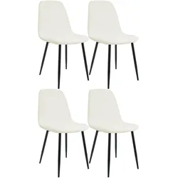 CLP 4er Set Esszimmerstuhl Maryam Stoff   Farbe: creme, Material: Stoff