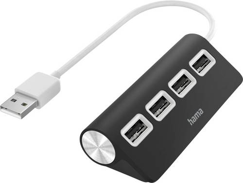 Hama 00200119 USB-Hub 4 Port USB-A USB 2.0 480MBit/s Schwarz