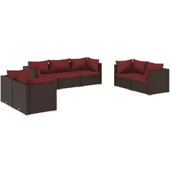 vidaXL, Gartenlounge, Geeste (6x Eckteil + Mittelteil)