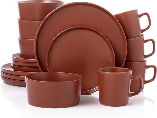 Geschirrset 16-teilig für 4 Personen - Rot, hitzebeständig und spülmaschinenfest