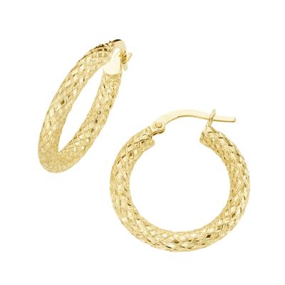 Paar Creolen LUIGI MERANO "strukturiert, Gold 375", gold, Ohrringe, Damen, Gelbgold 375