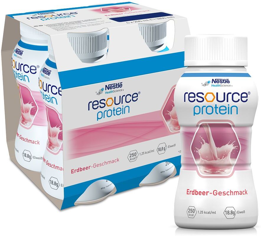 Nestle Resource Protein Drink Erdbeer 4x200 ml Flüssigkeit