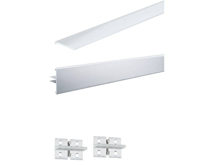 PAULMANN LED-Streifen Duo Profil Set 100 cm inkl. Clips und Diffusor , grau (aluminiumfarben), Gesamtlänge 1m, Lichterketten, LED-Streifen